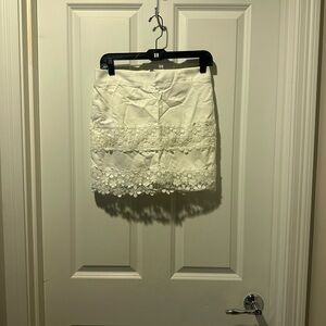 J. Crew Cream Lace Mini Skirt